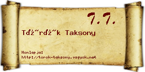 Török Taksony névjegykártya