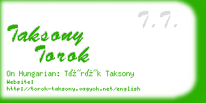 taksony torok business card